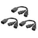 3Pieces IEC320-C14 To 2C13 Power Adapter Cord Male To Female PDU/UPS Server