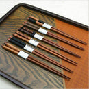 6 Pair handmade Japanese Natural chestnut wood Chopsticks New. Value Set G3N8