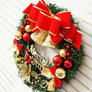 30cm Christmas Large Wreath Door Wall Hanging Ornaments Red Bowknot Jingle  R1M9