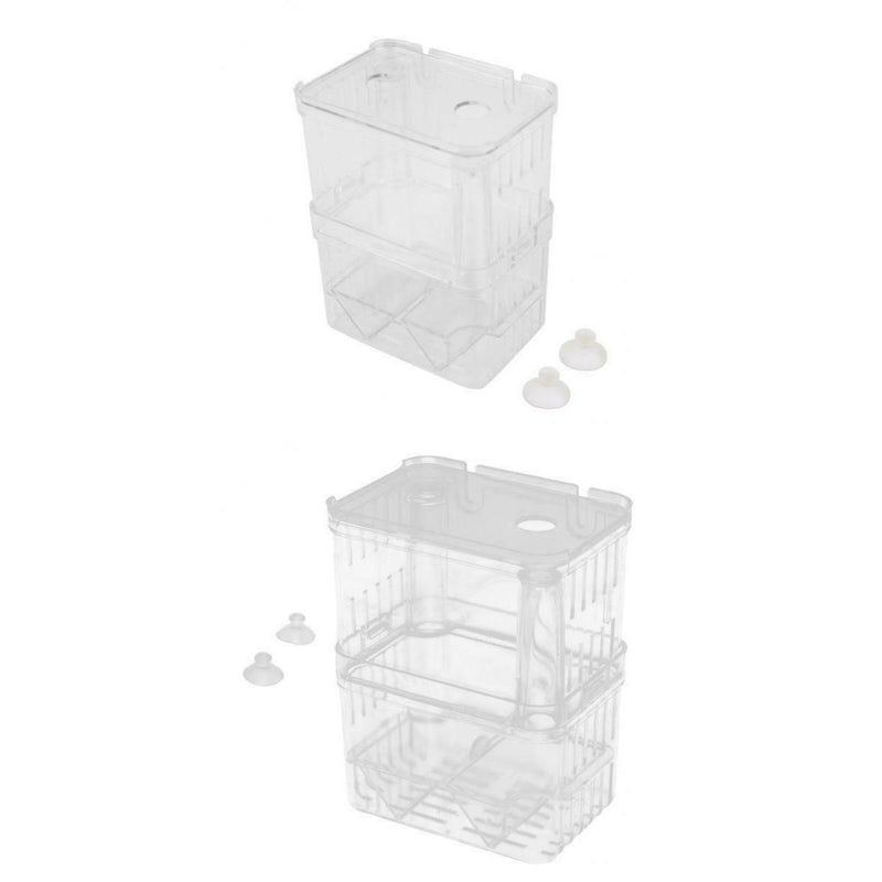 2xAquarium Fish Breeding Box Fry Trap Hatchery Floating Breeder Nursery Box