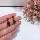 Red Lipstick Earrings For Women Long Star Tassel Drop Dangle Earring Fashio