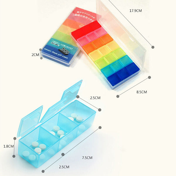 Weekly  Pill Box Medicine Medical Drug Case Caddy Storage Organiser Holder NMTE