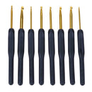 8pcs/lot Useful Sewing Tool Black Soft Handle Hook Knitting Crochet Needles