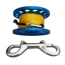 Aluminum Alloy Scuba Diving Finger Spool Reel+30m Line+Double Hook Blue