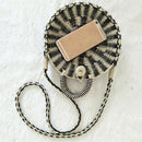 Women Handmade Round Rattan Woven Shoulder Bag Tote Circle Bohemia Straw Kn