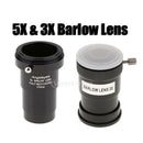 2Pcs 5X & 3X Barlow Lens Eyepiece for Celestron 1.25 Inch Multi-coated