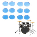 12pcs/set Snare Drum Pads Mute Muffler Kit Instrument Accessor Blue