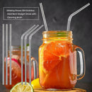 Drinking Straws 304 Stainless Steel Bent Straight Straw with Cleaning Brush