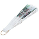 Hollow Out Rib Peony Print Lace Trim Folding Fabric Hand Fan Colored T2X4
