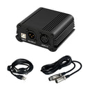 48V Phantom Power Supply with USB Cable XLR 3 Pin Mic Audio Cable for Condenser
