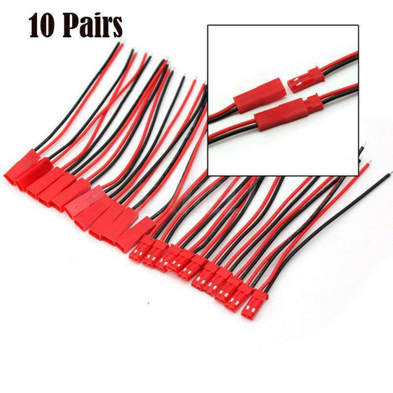 Male&Female 10Pair 100mm JST Connector Plug Cable Line for RC BEC Lipo Battery