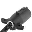 7 Way Blade to 7 Pole Round Trailer Plug Adapter Connector Cable Black