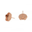 10Pcs Crown Bezel Stud Earrings Setting Blank for DIY Jewelry Earring Making