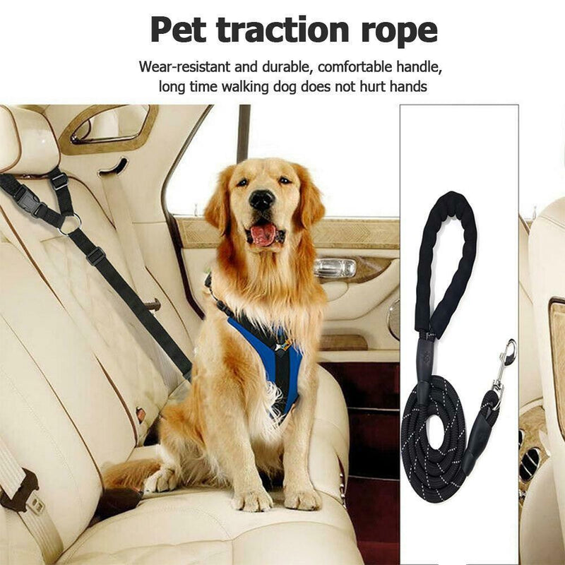Reflective Large Dog Leash Polyester Rope Pet Dog Running Tracking Leashes A