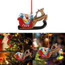 1pcs Elk sleigh pendant DIY Christmas Tree Ornaments Retro Decor O9P4 M3U0