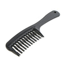 Black Double Row Wide Tooth Comb Detangling Hair Brush Handgrip Salon Barber