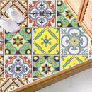 20pcs Bohemia Printing Tile Stickers for Home Kitchen Bath Decor B 10x10cm