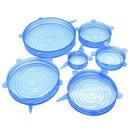 2 Set Blue Silicone Stretchy Wrap Lids Pot Bowl Covers Food Stayfresh SAFETY