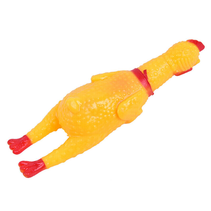Dog Gadgets Novelty Yellow Rubber Chicken Pet Toys Novelty Screaming Chick N Bj