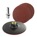 10-Piece Round Sanding Set with Padded and Drilled Adapter for Mixed Gravel