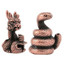 2Pcs Copper Chinese Twelve Zodiac Incense Stick Stand Burner Snakes &Dragon