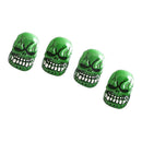 4 Pieces Green Tire Rim Valve Wheel Air Port Cover Stem Cap for Motorcycle