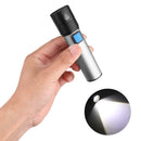 USB Charging 500lm Waterproof Flashlights Zoomable T6 LED Glare Flashlight