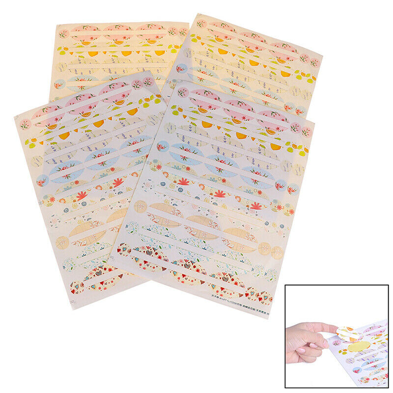 4 Sheets Empty Essential Oil Perfume Bottle Roller Labels Stickers Oval Roun Bj