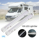 1x 108 LED Interior Light Bar ON/OFF Switch 12V Strip Light Van Bus Caravan 133C