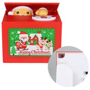 Cute Santa Claus Penny Piggy Bank Automatic Coin Grabing Eating Money Saving Box