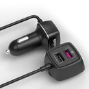 4 Ports USB Car Charger Quick Charge 3.0 QC3.0 Fast Charging Adapter with 4.9ft