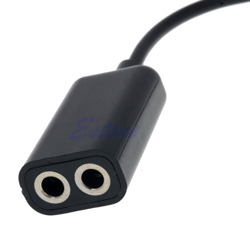 3.5mm Stereo Audio Male To Earphone Headset Microphone Adapter Cell Phone PC