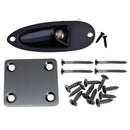 Black Guitar Neck Plate + Boat Style Mono Jack + Plate Socket