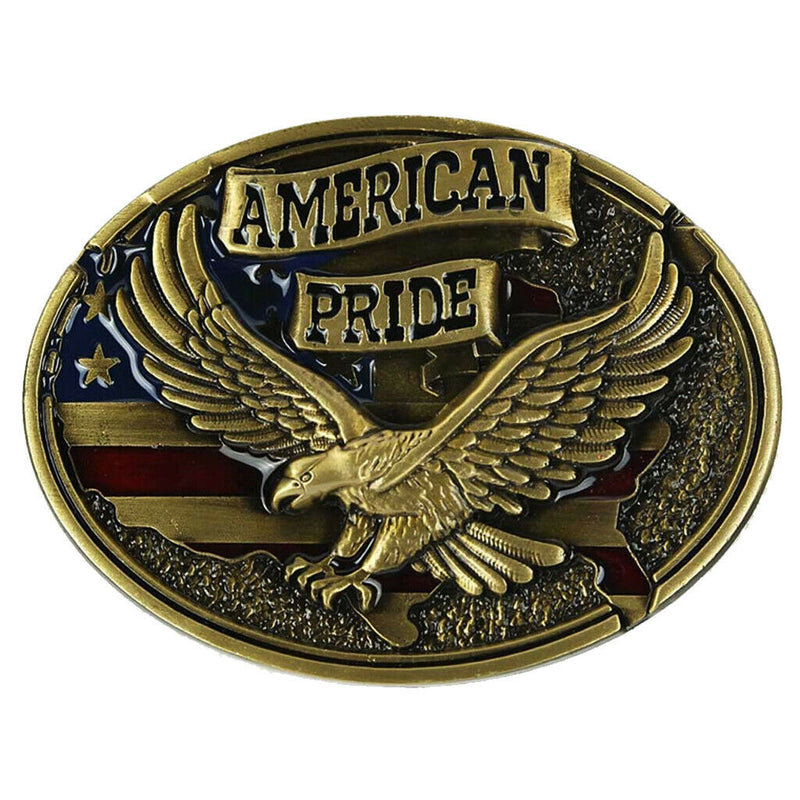 American Pride Eagle Belt Buckle, Western Cowboy Belt Buckle for Men Women