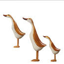 Set Of 3 Painted Duck Statues Garden Yard Lawn Decor Hand