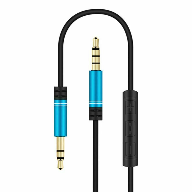 3.5mm Jack Audio Cable 1.2m Stereo Aux Plug Cables With Microphone HandsfreeA7F3