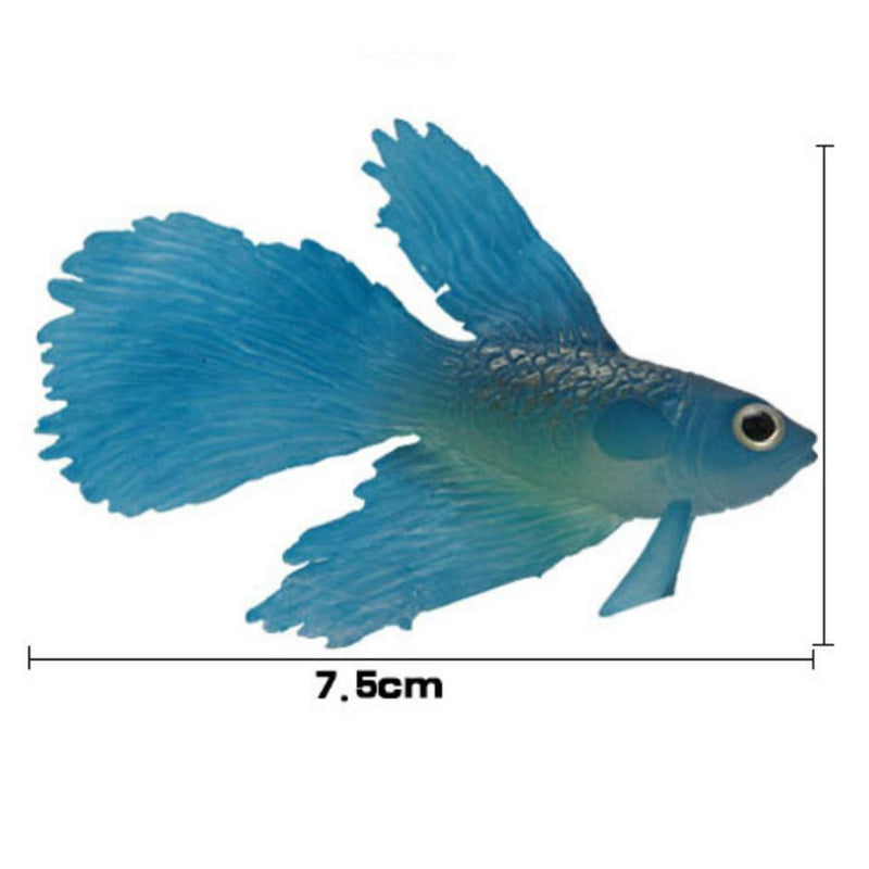 Artificial Silicone Glowing Effect Fish Betta Aquarium Fish Tank Home Decor Blue