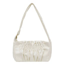 Women Candy Tote Bag Pleated PU Shoulder Portable Underarm Handbag (Beige)