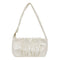 Women Candy Tote Bag Pleated PU Shoulder Portable Underarm Handbag (Beige)