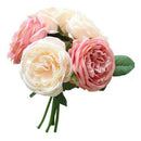 5 head silk rose multilayer artificial flower wedding hand flower bouquet h G4R7