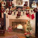 Merry Christmas Banners Paper Hanging Flags Sock Xmas Tree Bunting Garland