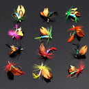 12 Pcs/Wet Dry Trout .Flies Fly Fishing Bass Lure Hook Stream Tackle_Tool T4B9