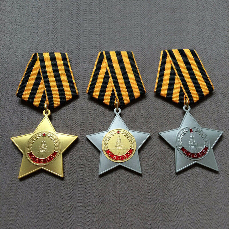 1 2 3 CLASS GLORIOUS MEDAL FULL SET GROUP ORDERS OF MILITARY GLORY RUSSIA WW2