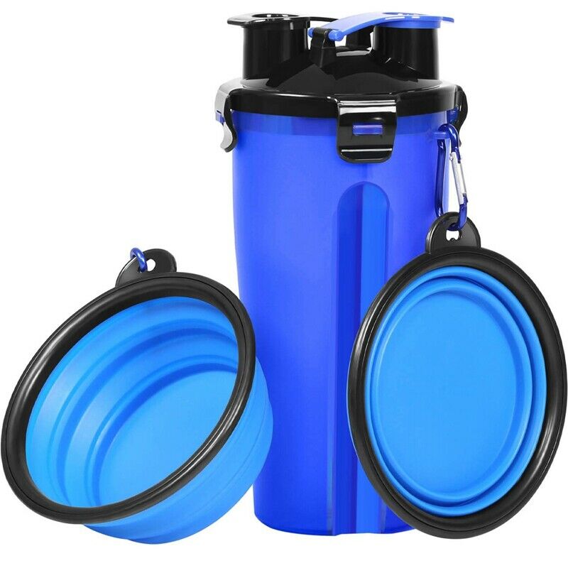 Dog Water Bottle Dog Bowls For Traveling Pet Food Container 2-In-1 With Col