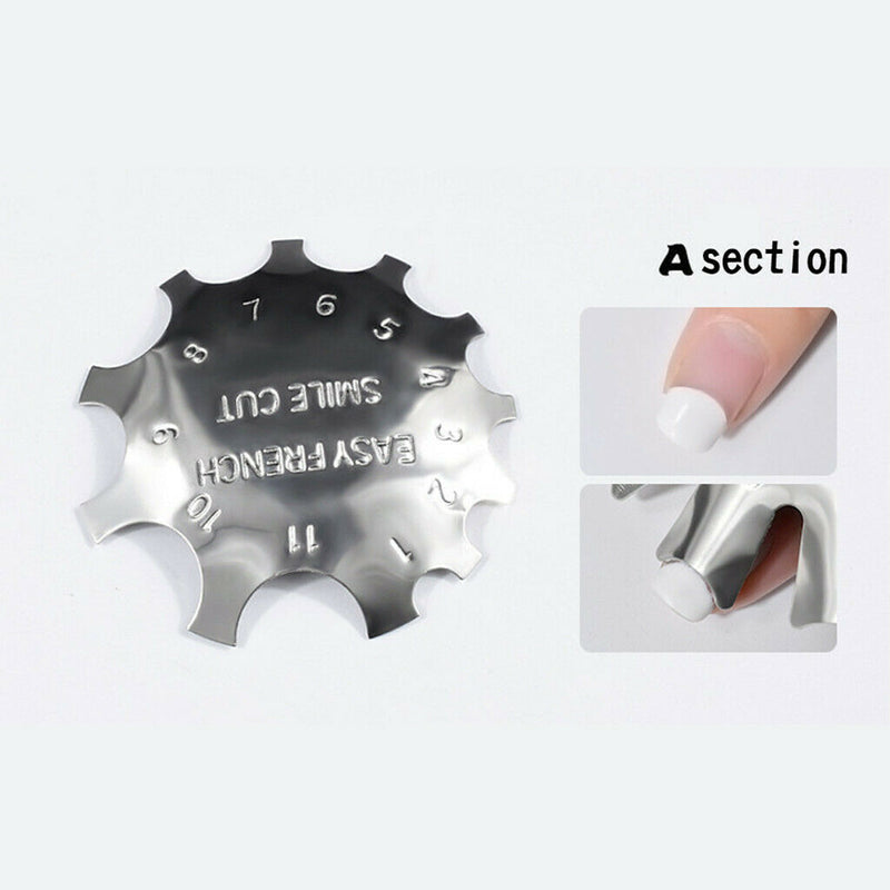 3 Size French Metal Cutter Tool Nail Art Smile Line Edge Trimmer Stencil