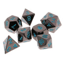 7x Black Nickel D4 D20 Multiple Dice for RPG MTG Gaming Players with