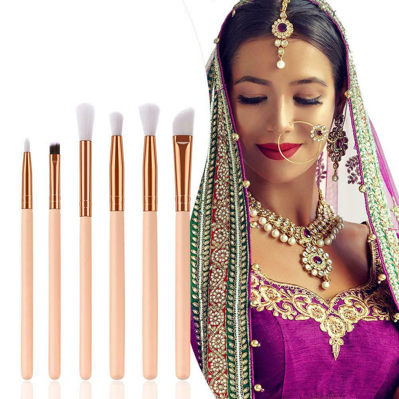 12pcs Pro Eyes Makeup Brushes Set Wood Eyeshadow Eyeliner Applicator (Pink)