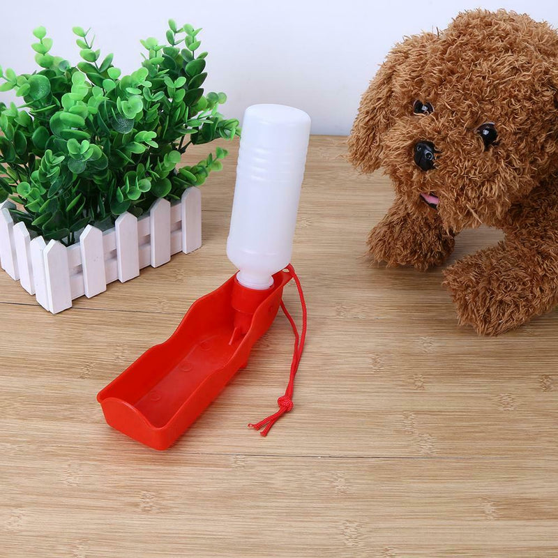 250ml Dog Water Bottle Feeder Portable Outdoor Pet Drinking Bottle(Red)