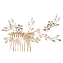 Bridal Hair Comb Clip Rhinestone Pearls Wedding Hair Accessories For Women