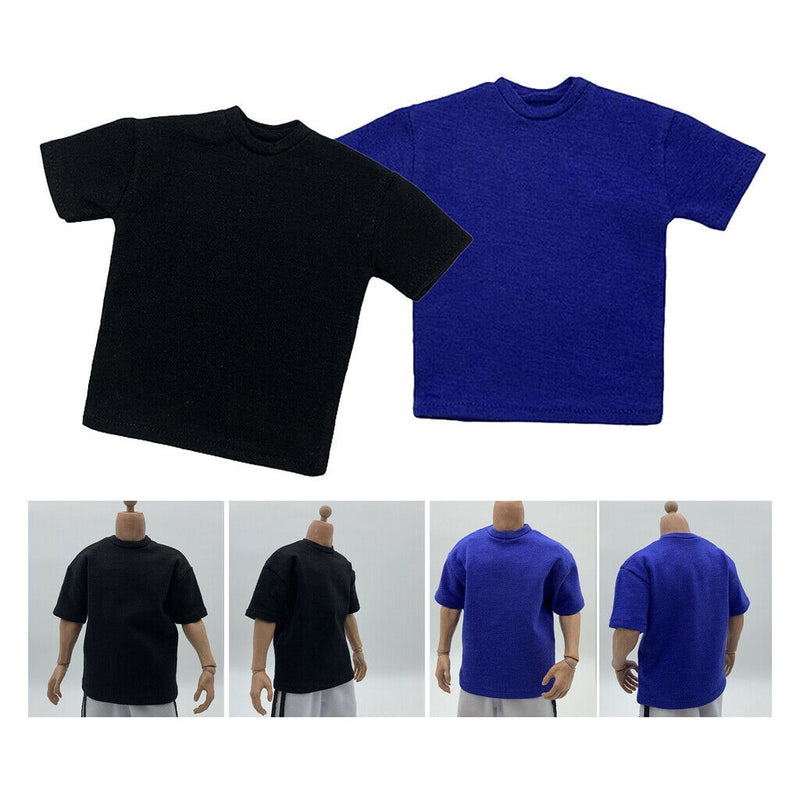 2x 1/6 Short Sleeve T-shirt for 12inch Phicen Male Figures Dress-Up Accs